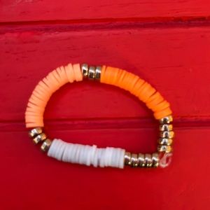 Orange crush clay bead bracelet